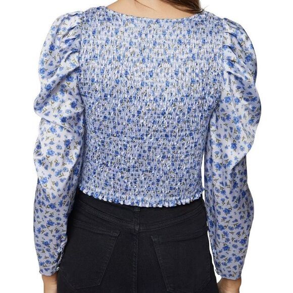 Lost & Wander Violetta Sweetheart Neck Balloon Sleeve Smocked Floral Top M NEW - Picture 6 of 9